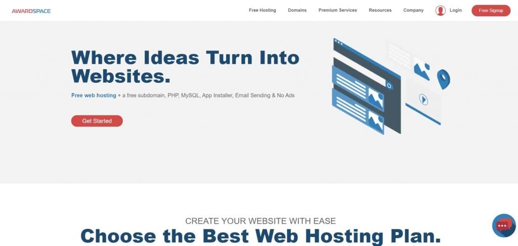 Award Space Free Web Hosting with PHP MySQL Email Sending No Ads AwardSpace-com