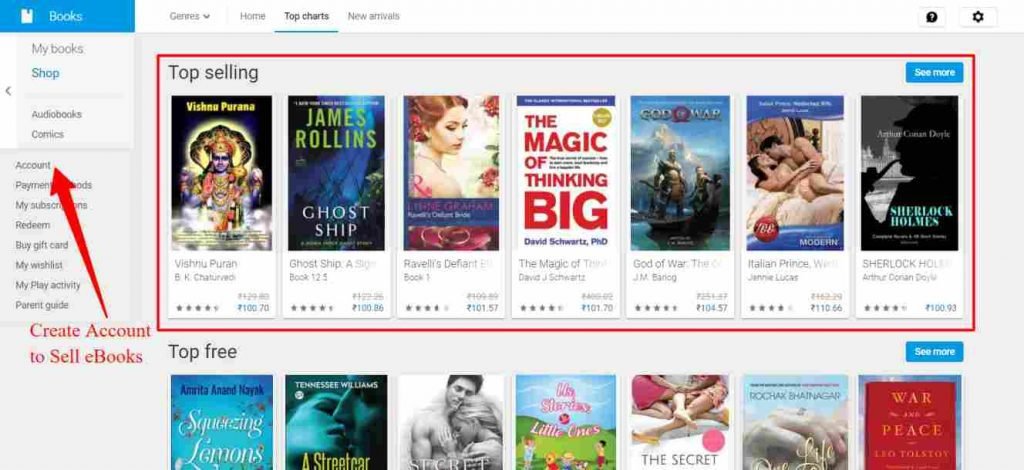 Sell ebooks on Google Play Store