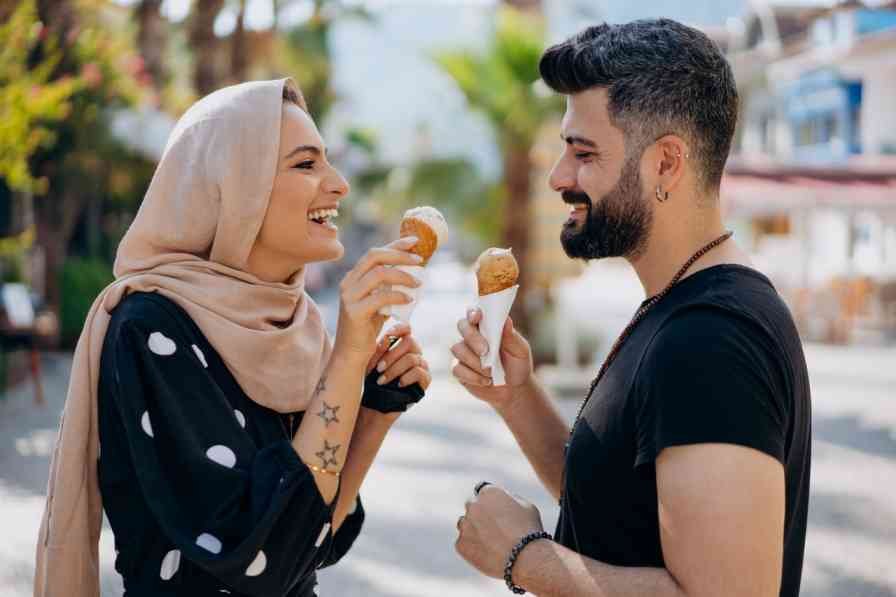 Muslim Couple smiling